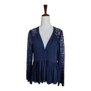 ELIZABETH AND JAMES Silk Peplum Blouse